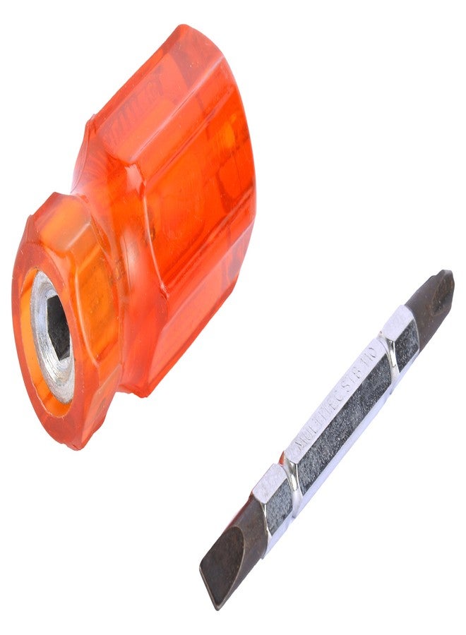 Multitec Industries Ltd Multitec Plastic Stubby 2-in-1 Screwdriver, Orange and Metallic - Image 3